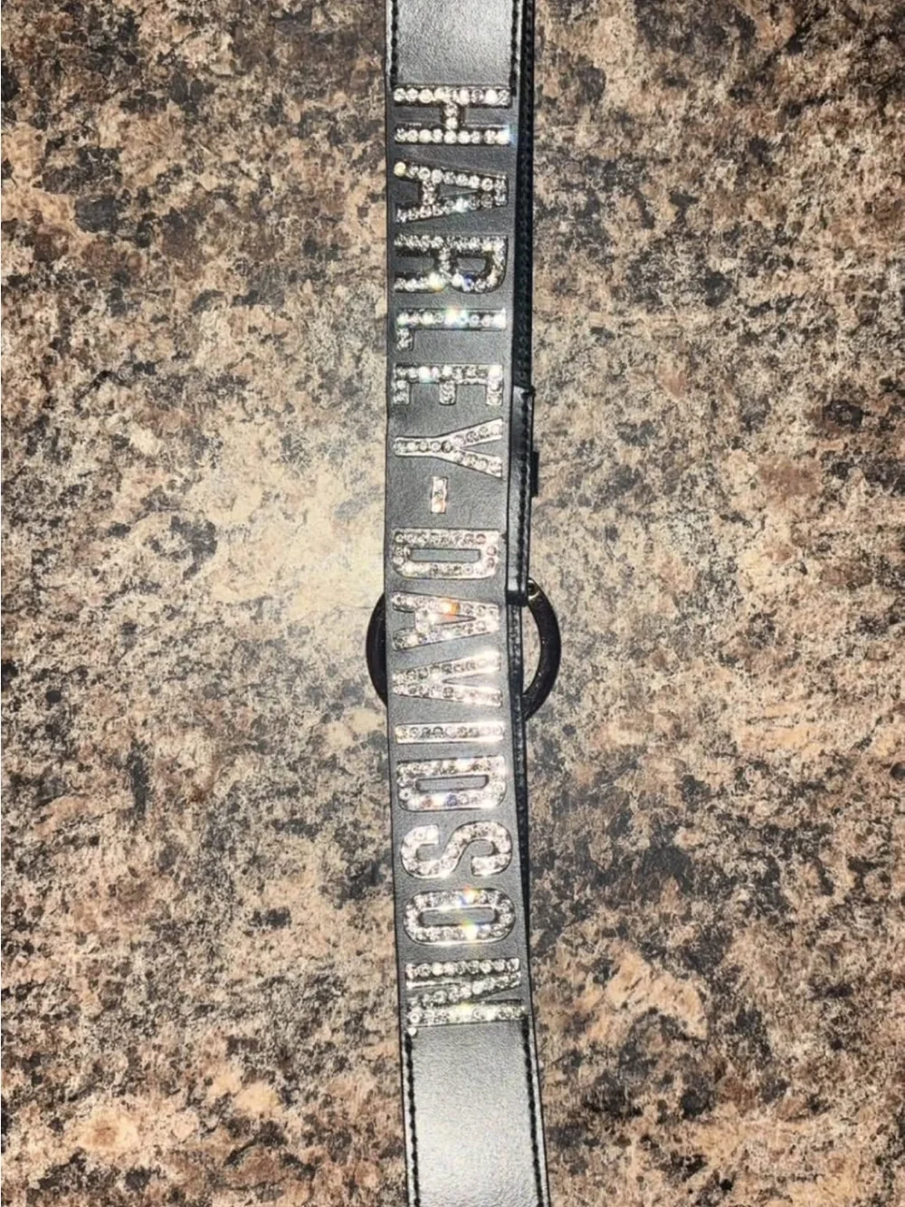 Harley-Davidson Woman’s Black Leather Belt with Embellished Logo